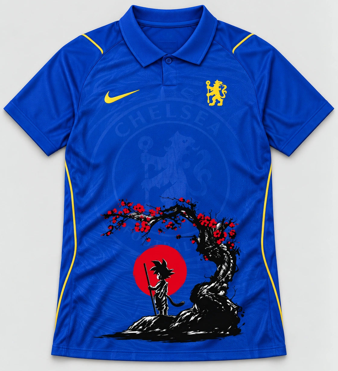 Chelsea Blue Goku Sakura Dragon Ball Jersey — Front