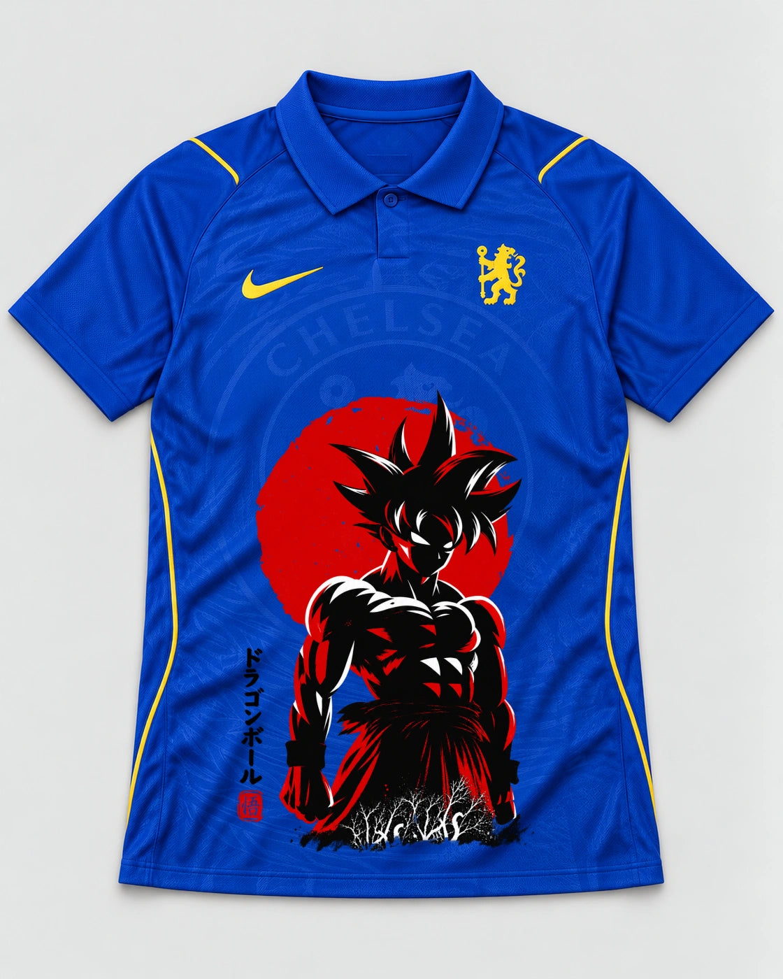 Chelsea Blue Goku Rising Sun Dragon Ball Jersey — Front