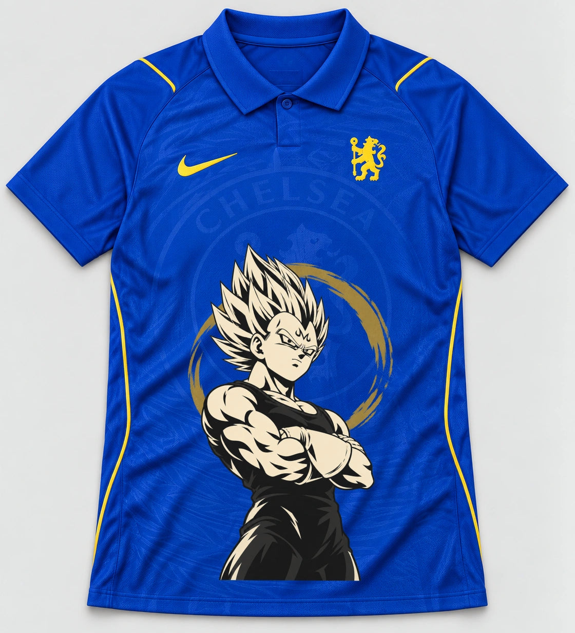 Chelsea Blue Majin Vegeta Dragon Ball Jersey — Front