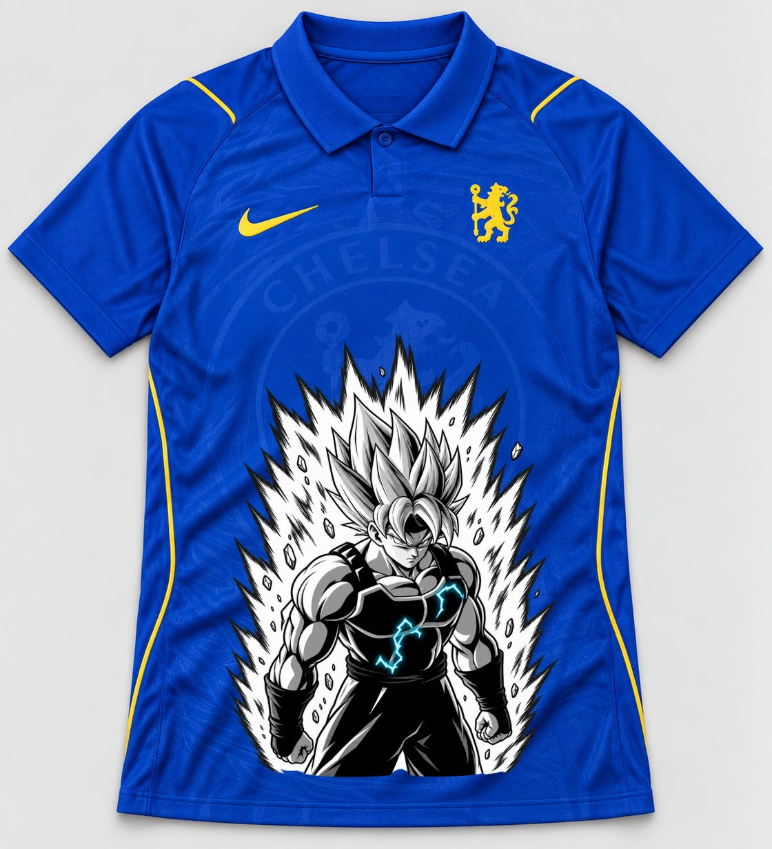 Chelsea Blue Super Saiyan Aura Dragon Ball Jersey — Front