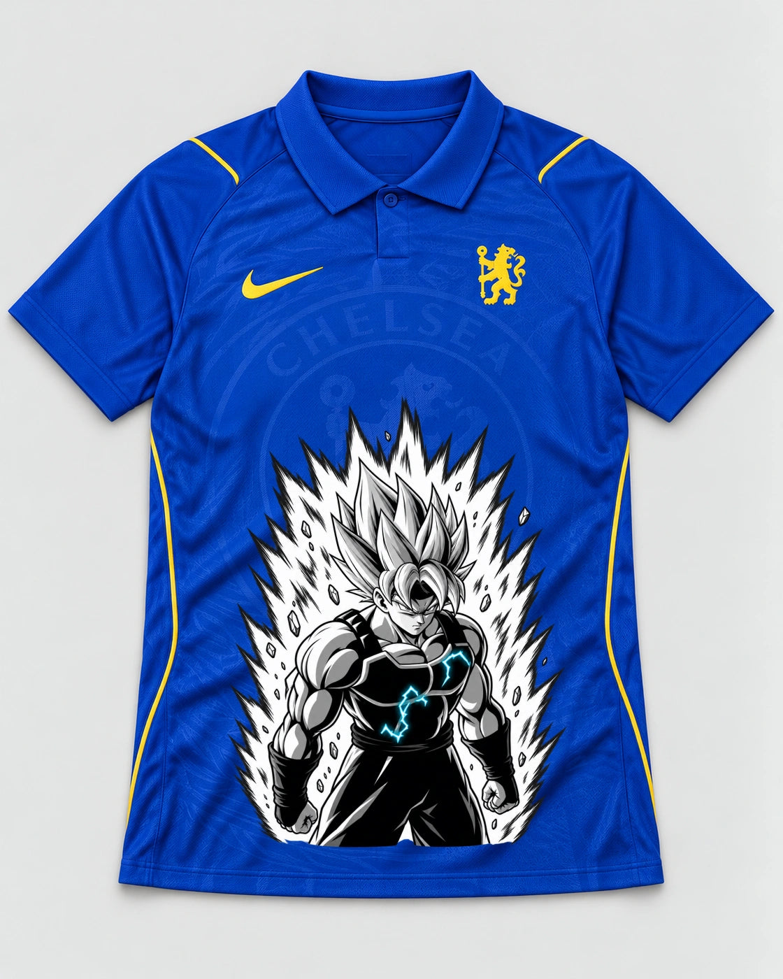 Chelsea Blue Super Saiyan Aura Dragon Ball Jersey — Front
