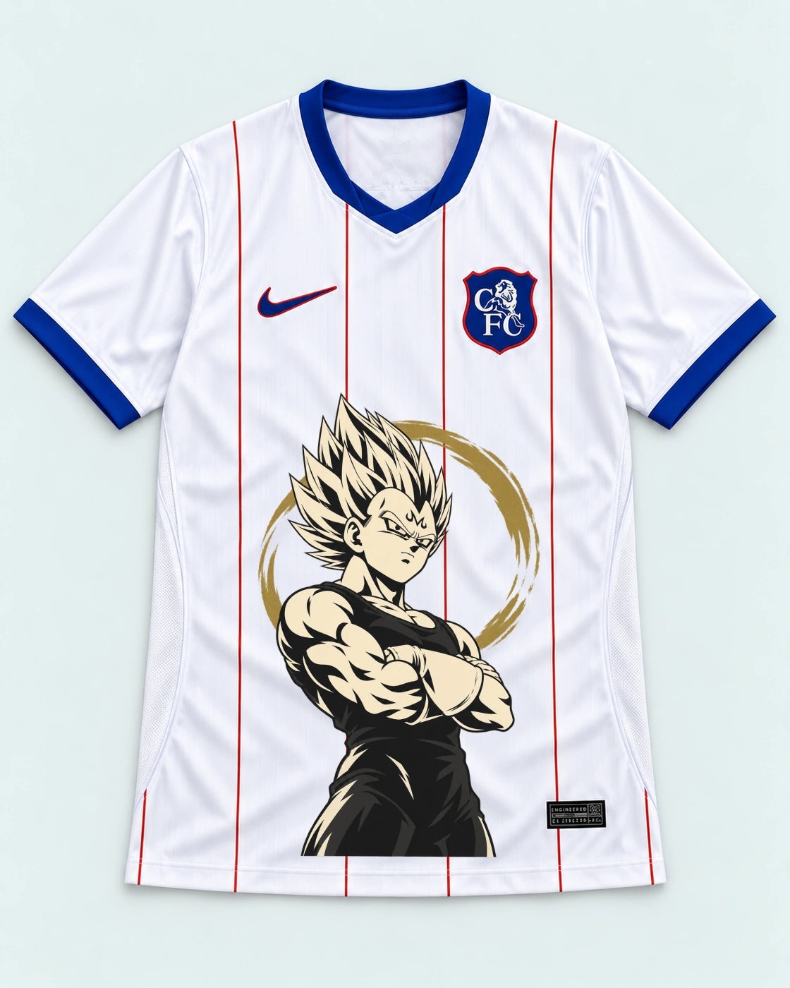 Chelsea White Majin Vegeta Dragon Ball Jersey — Front