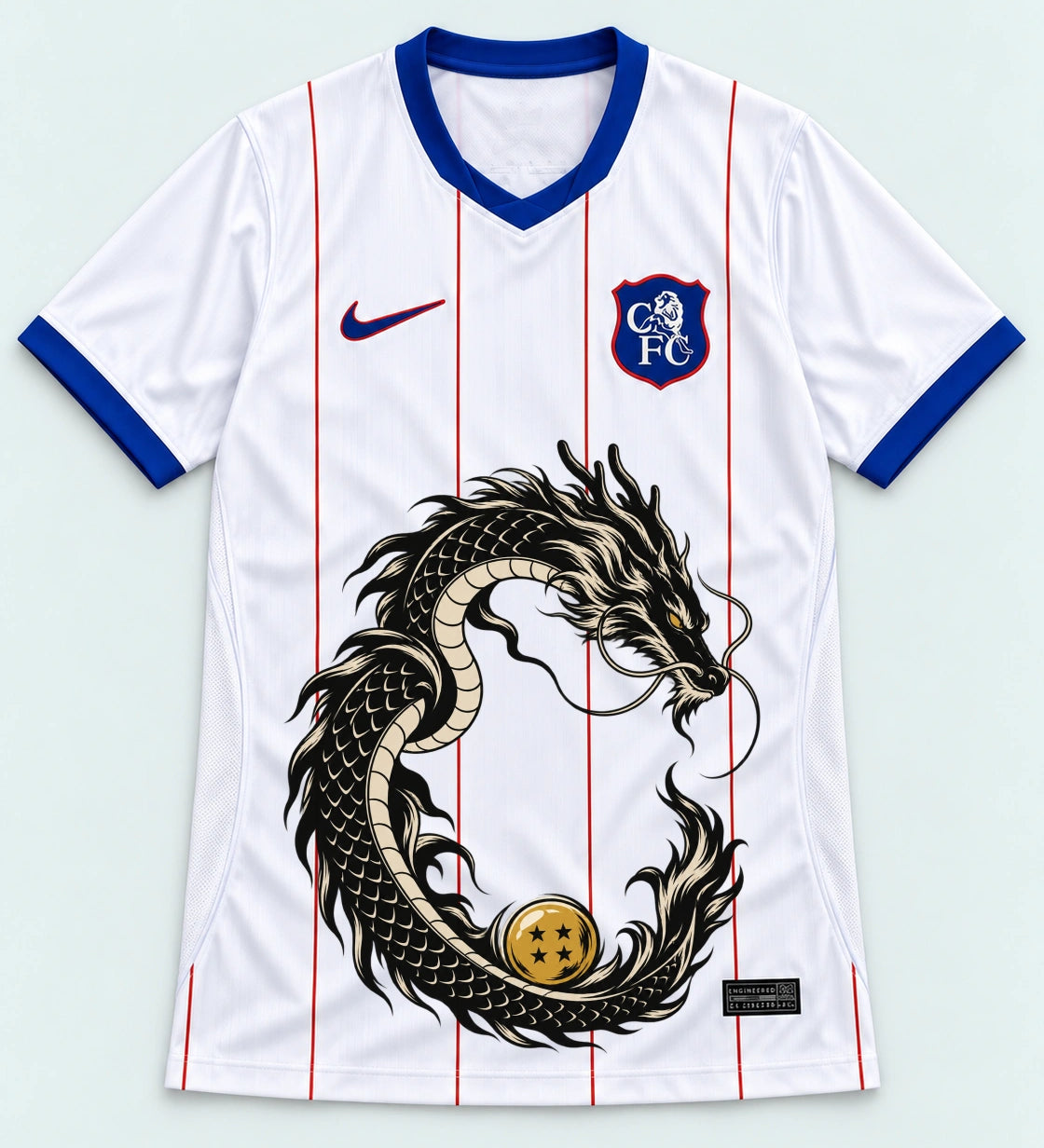 Chelsea White Shenron Emblem Dragon Ball Jersey — Front