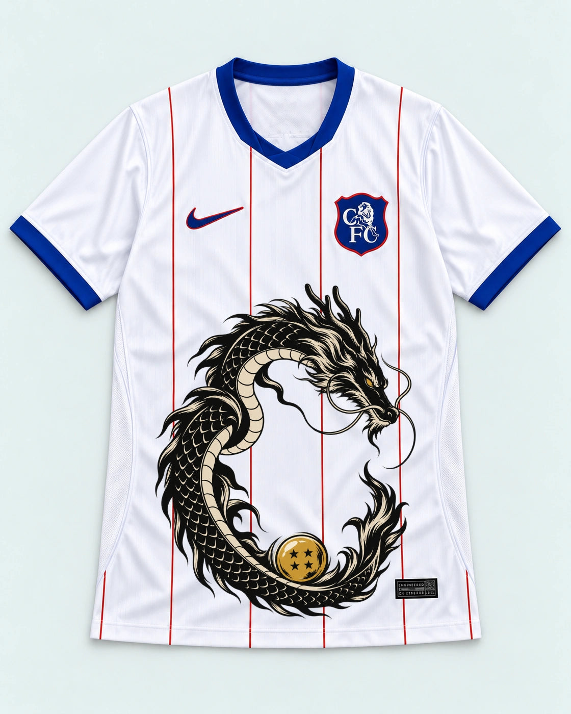 Chelsea White Shenron Emblem Dragon Ball Jersey — Front