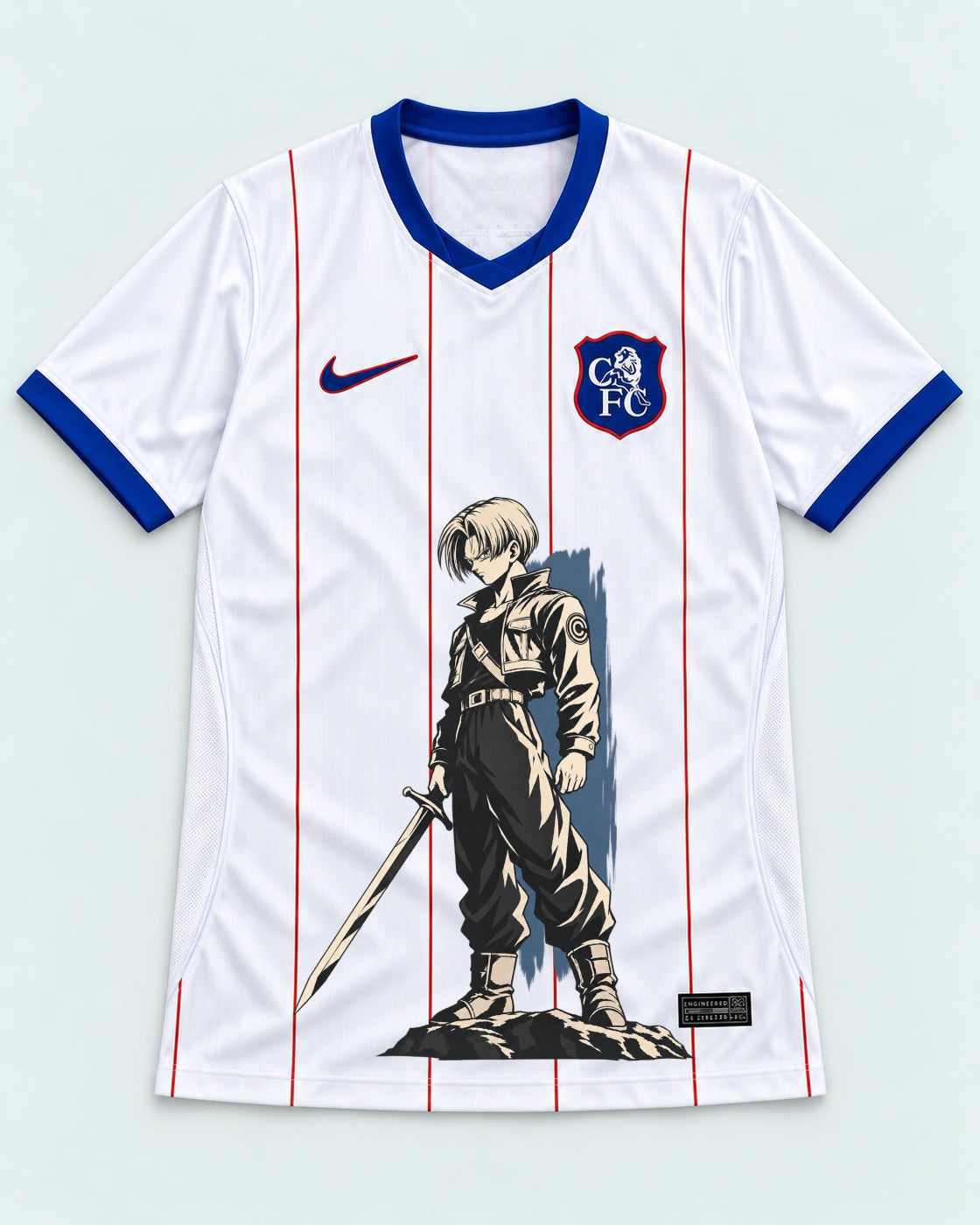 Chelsea White Trunks Sword Dragon Ball Jersey — Front