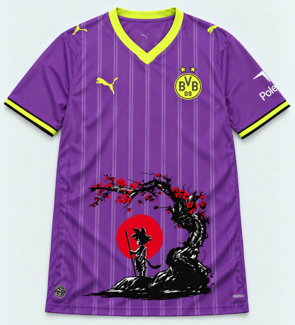 Borussia Dortmund Purple Goku Sakura Dragon Ball Jersey — Front