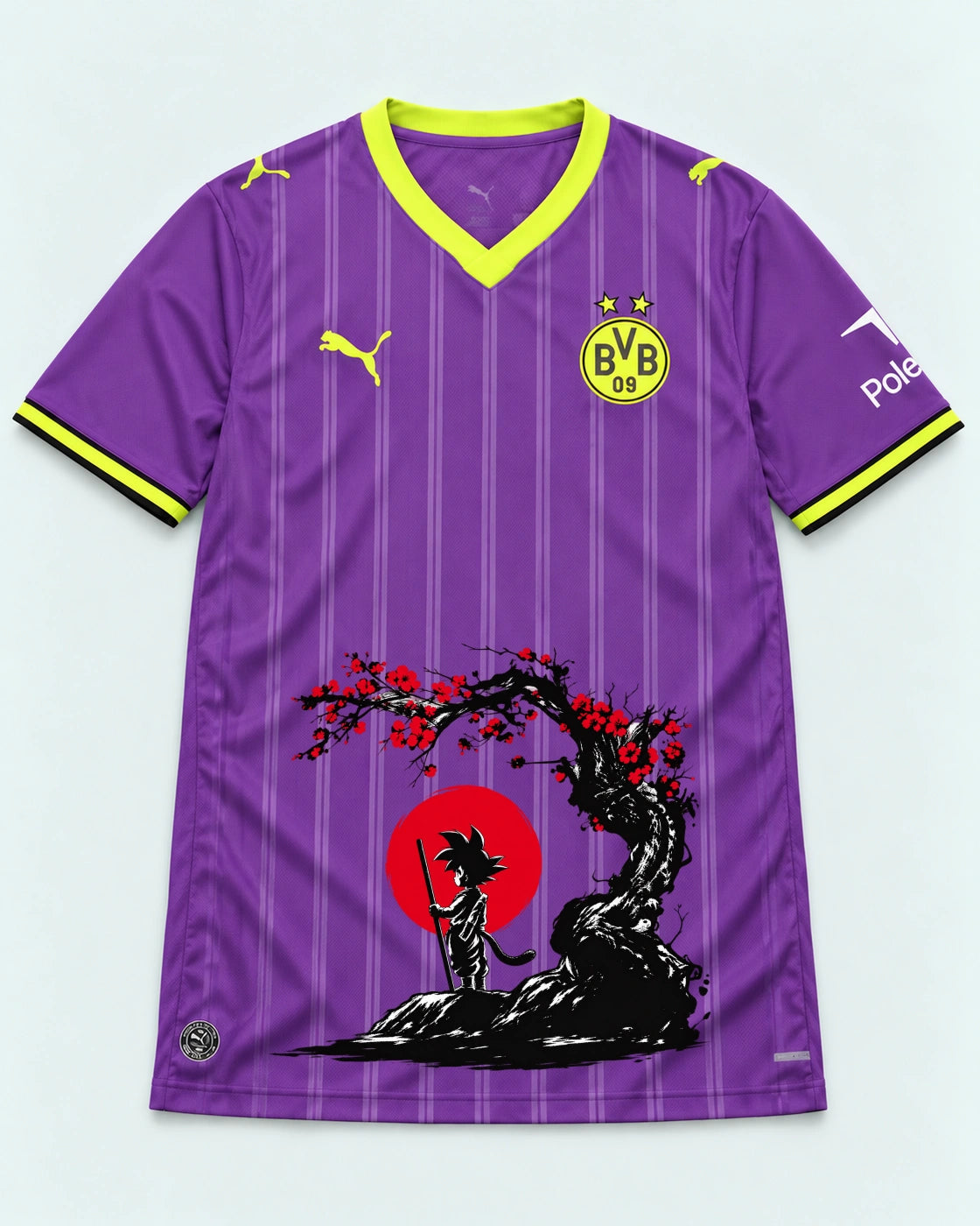 Borussia Dortmund Purple Goku Sakura Dragon Ball Jersey — Front