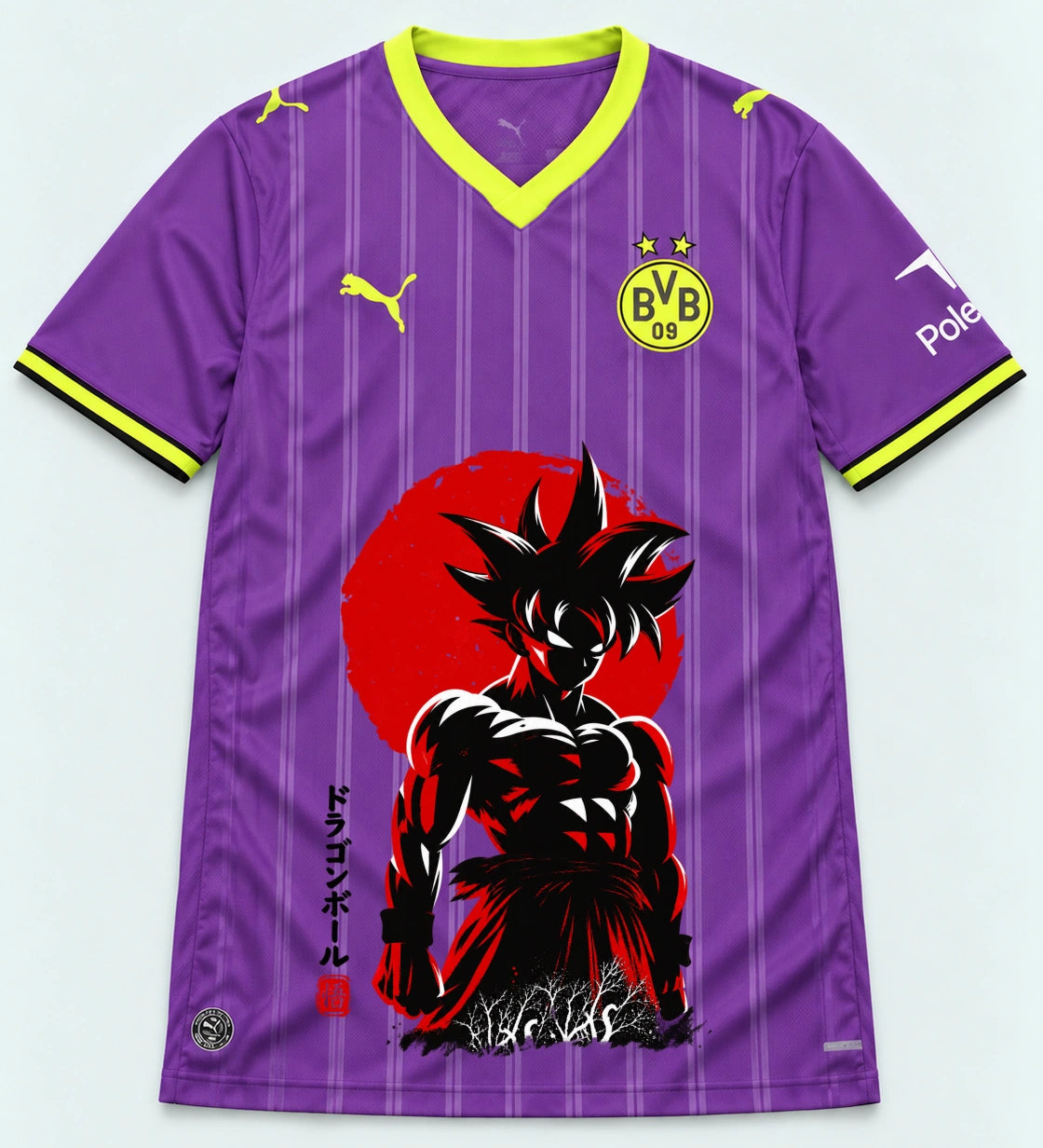 Borussia Dortmund Purple Goku Rising Sun Dragon Ball Jersey — Front
