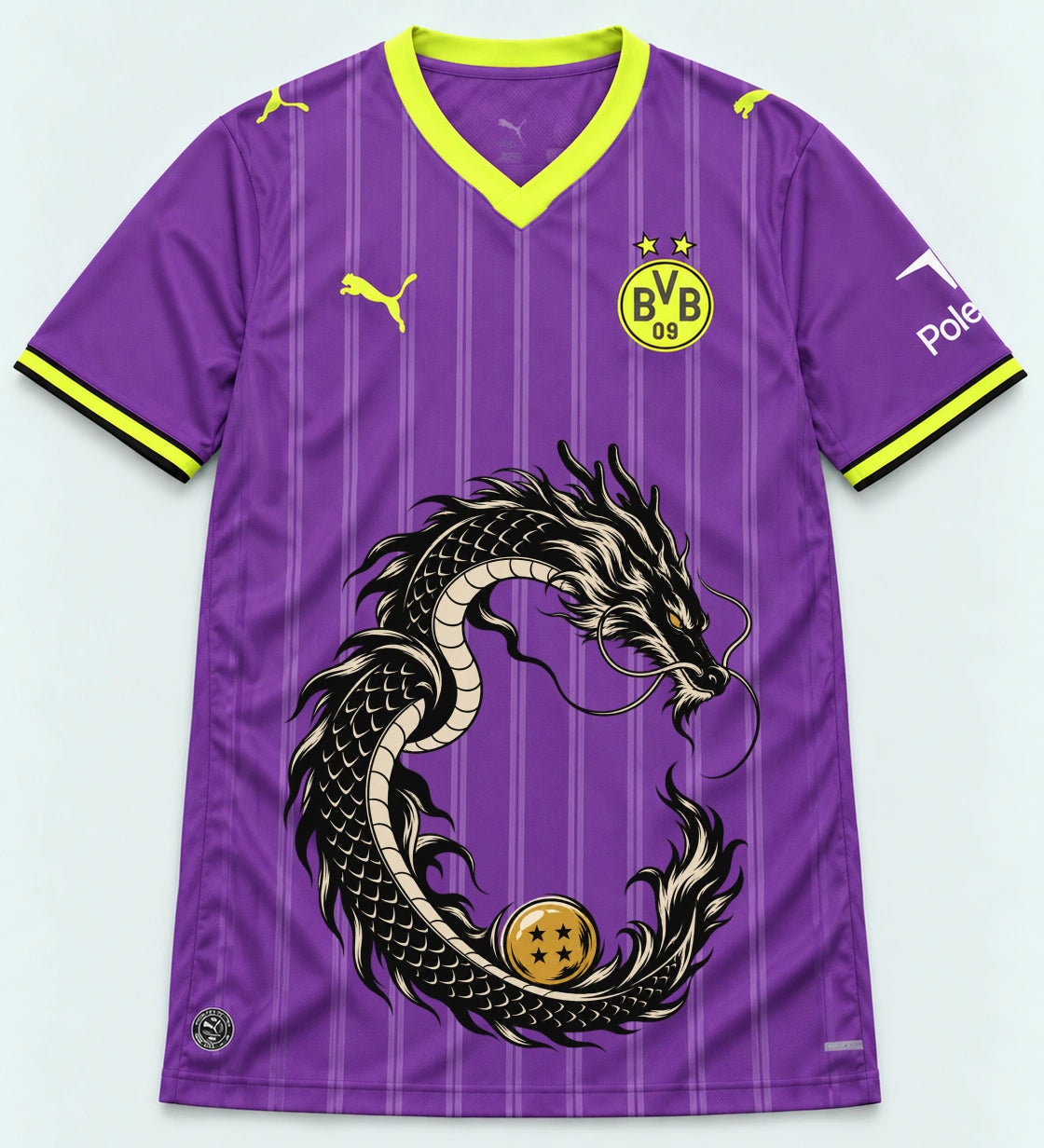 Borussia Dortmund Purple Shenron Emblem Dragon Ball Jersey — Front