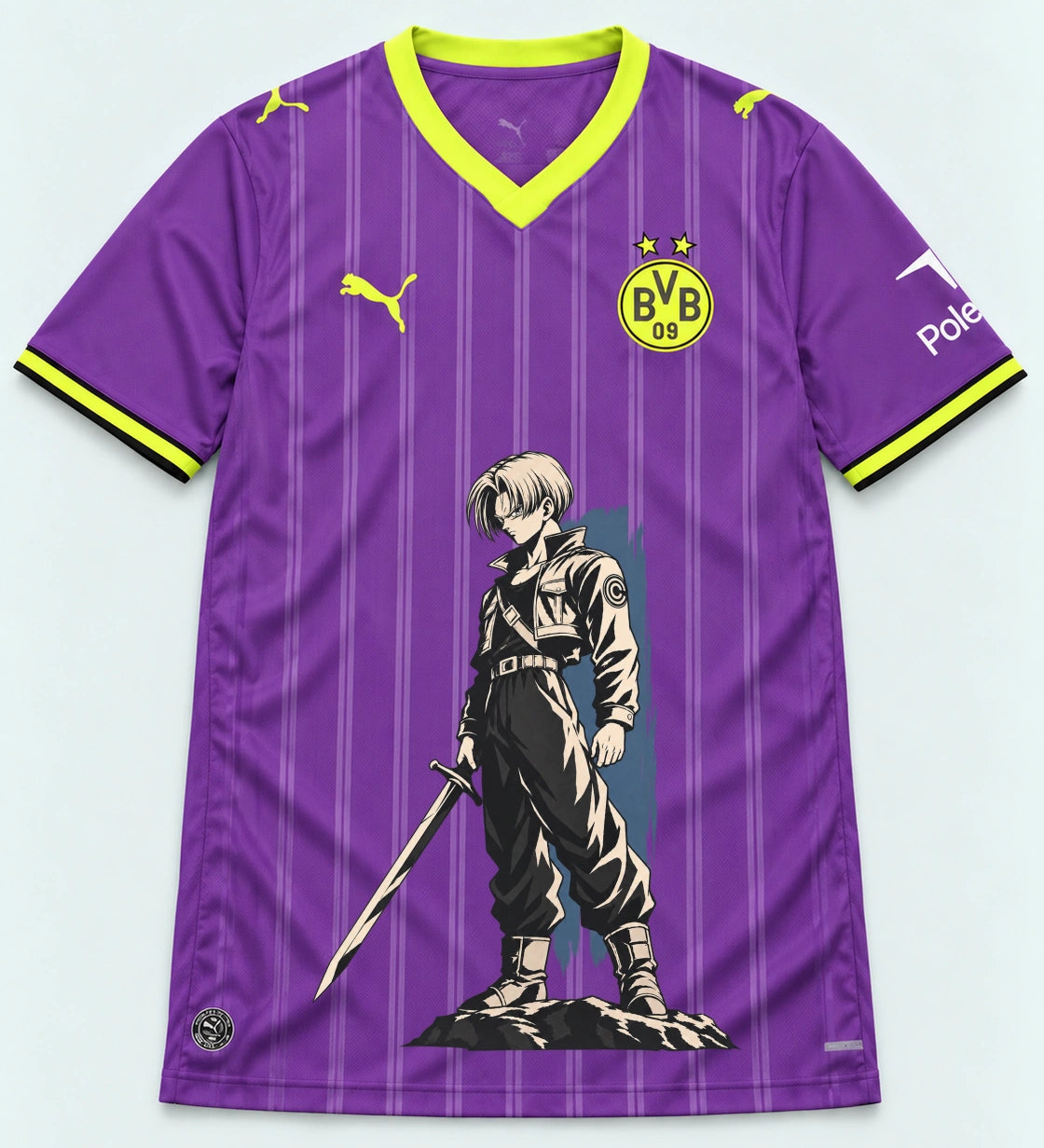 Borussia Dortmund Purple Trunks Sword Dragon Ball Jersey — Front