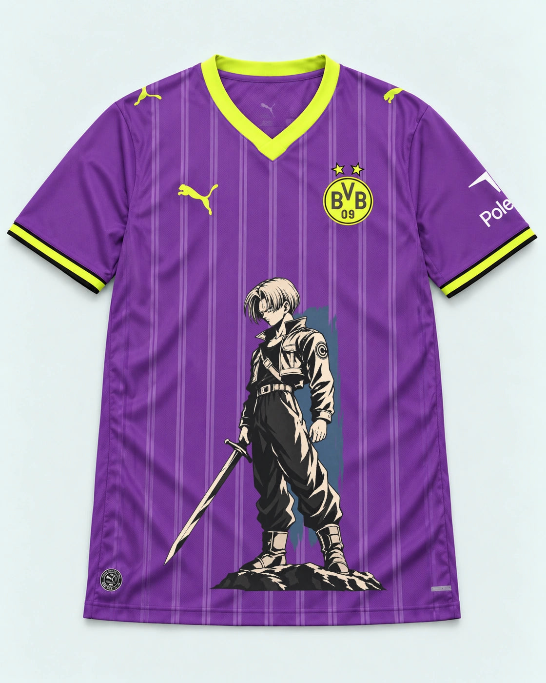 Borussia Dortmund Purple Trunks Sword Dragon Ball Jersey — Front