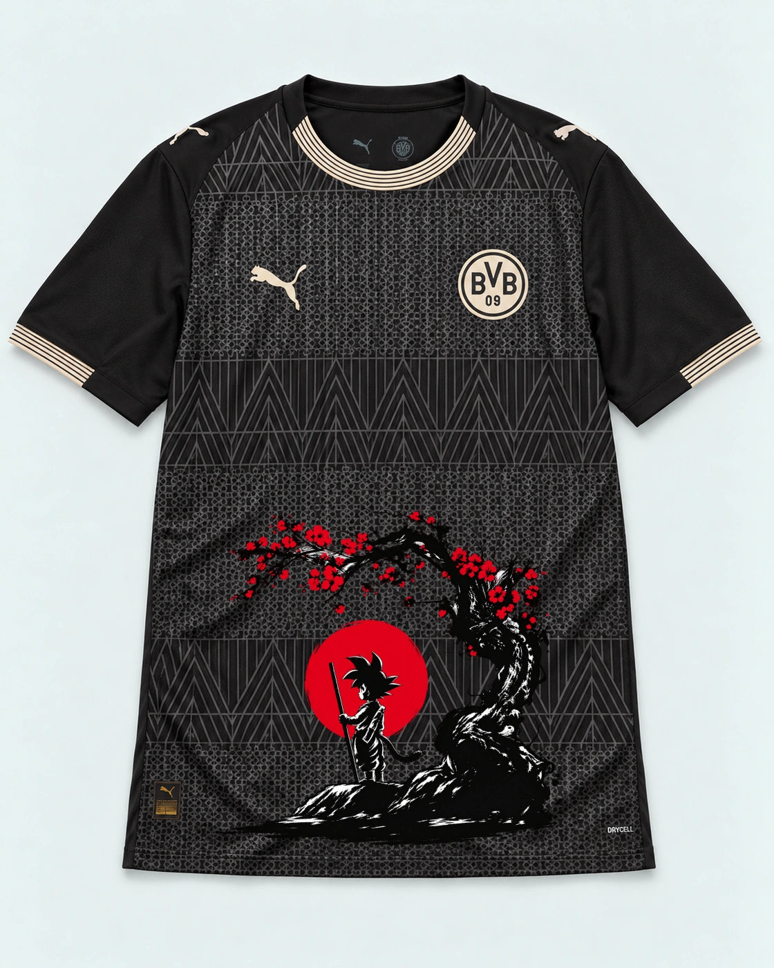 Borussia Dortmund Special Black Goku Sakura Dragon Ball Jersey — Front