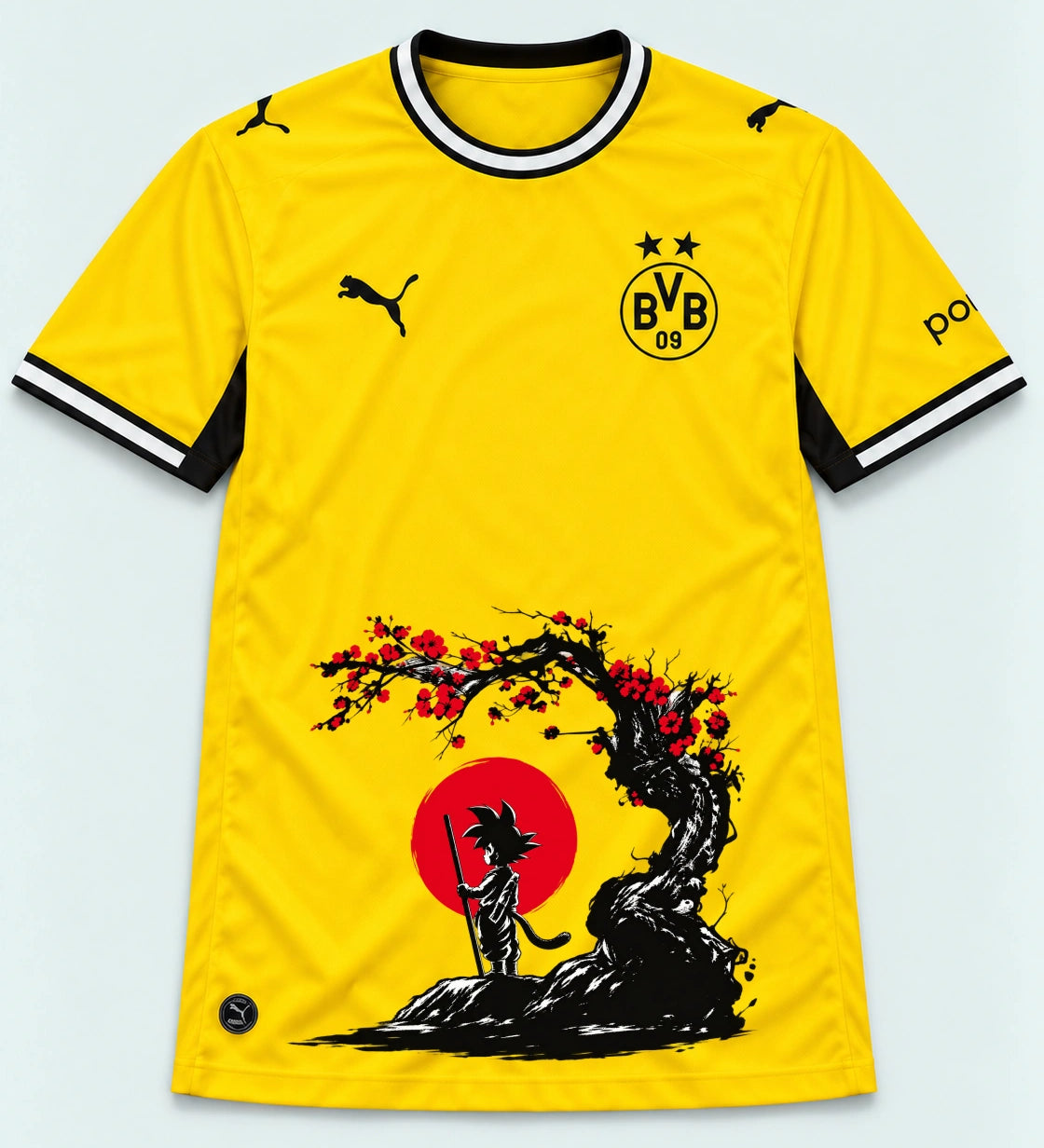 Borussia Dortmund Yellow Goku Sakura Dragon Ball Jersey — Front
