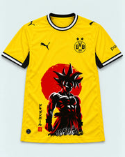 Borussia Dortmund Yellow Goku Rising Sun Dragon Ball Jersey — Front