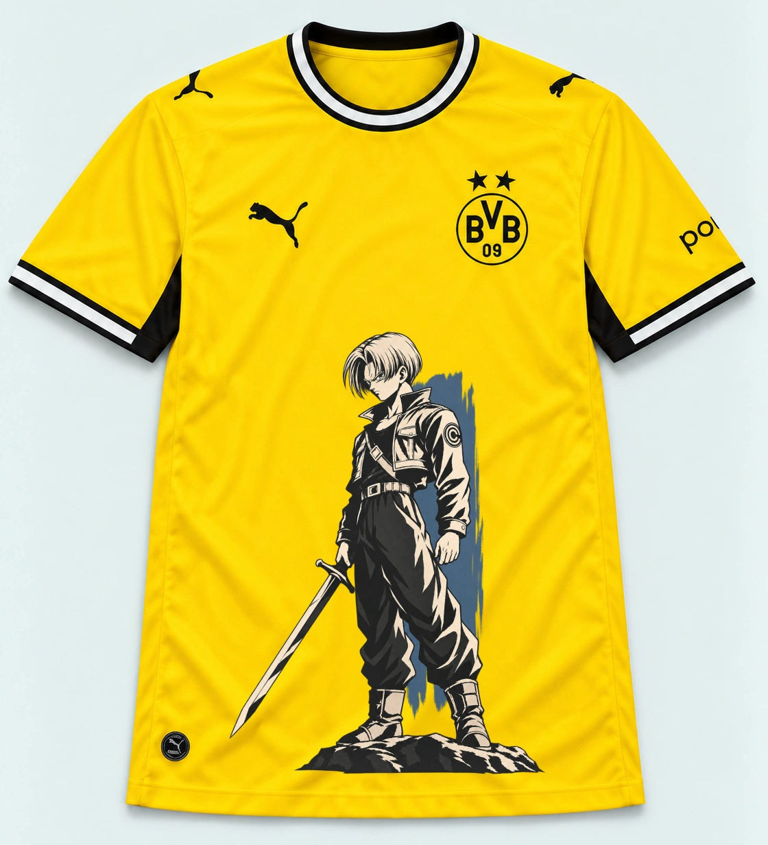 Borussia Dortmund Yellow Trunks Sword Dragon Ball Jersey — Front