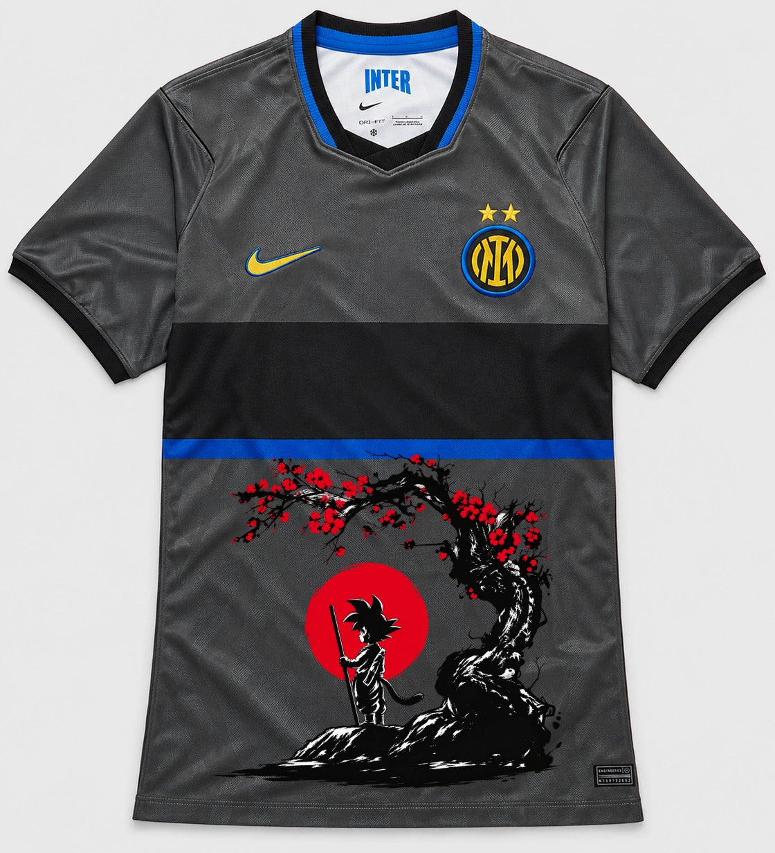 Inter Milan Gray Goku Sakura Dragon Ball Jersey — Front
