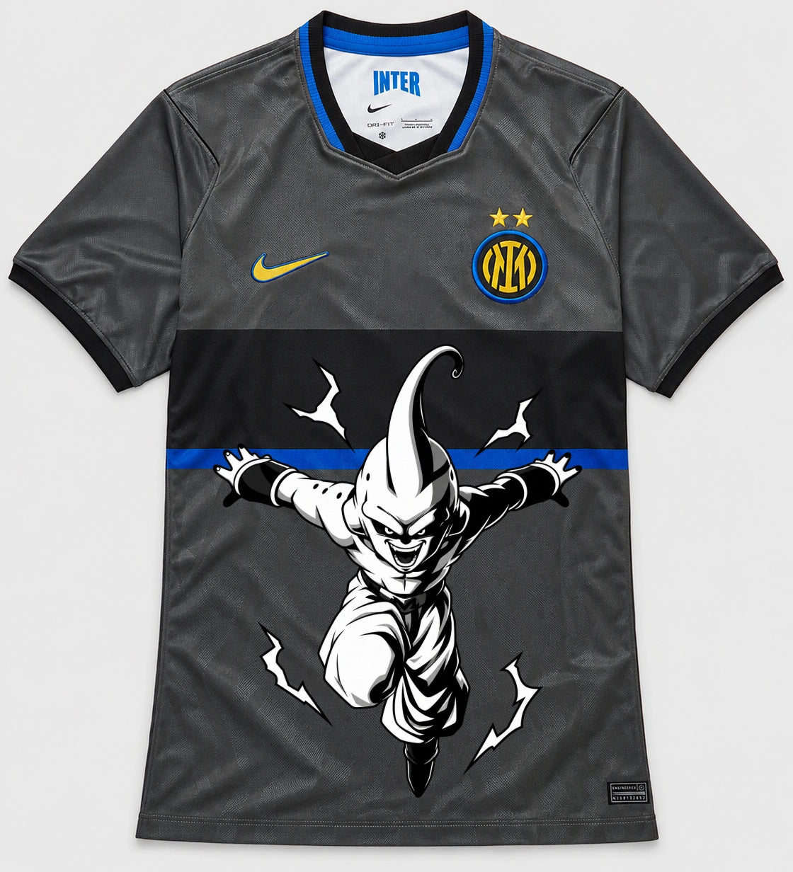 Inter Milan Gray Kid Buu Dragon Ball Jersey — Front