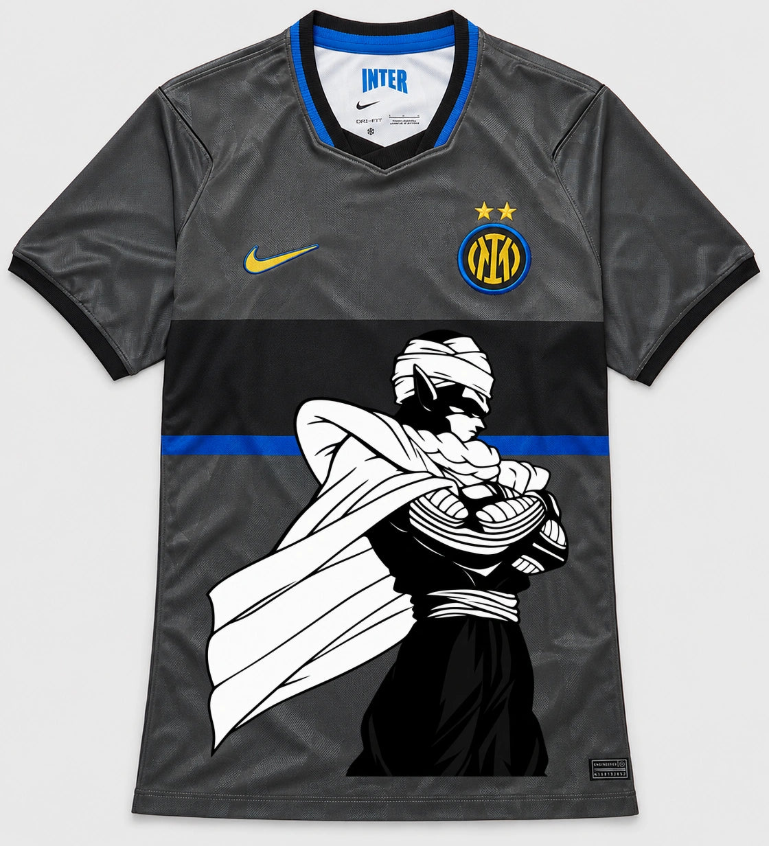 Inter Milan Gray Piccolo Cloak Dragon Ball Jersey — Front