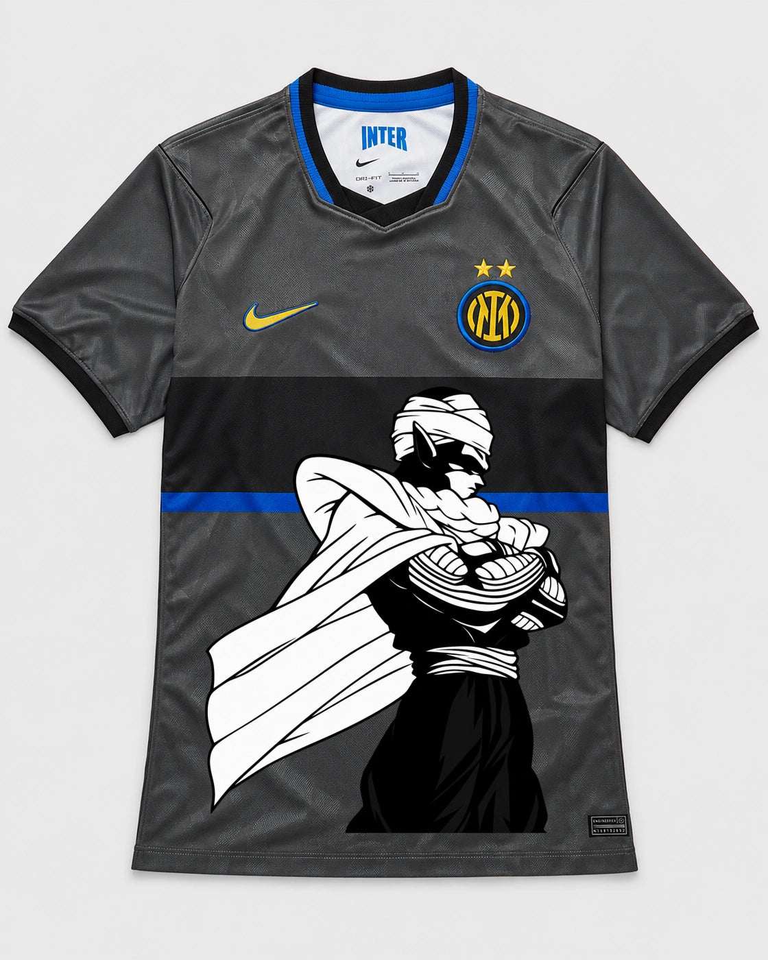 Inter Milan Gray Piccolo Cloak Dragon Ball Jersey — Front