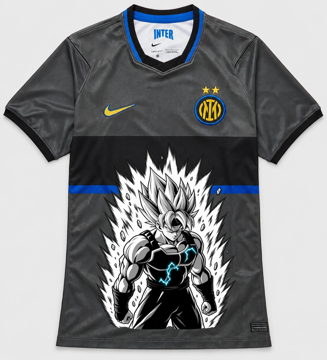 Inter Milan Gray Super Saiyan Aura Dragon Ball Jersey — Front