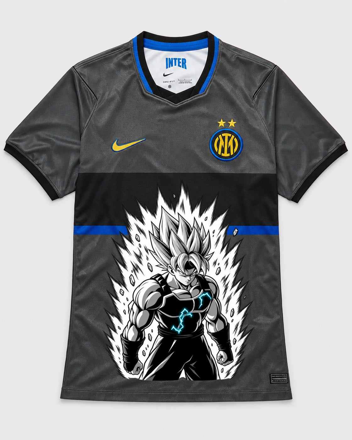 Inter Milan Gray Super Saiyan Aura Dragon Ball Jersey — Front