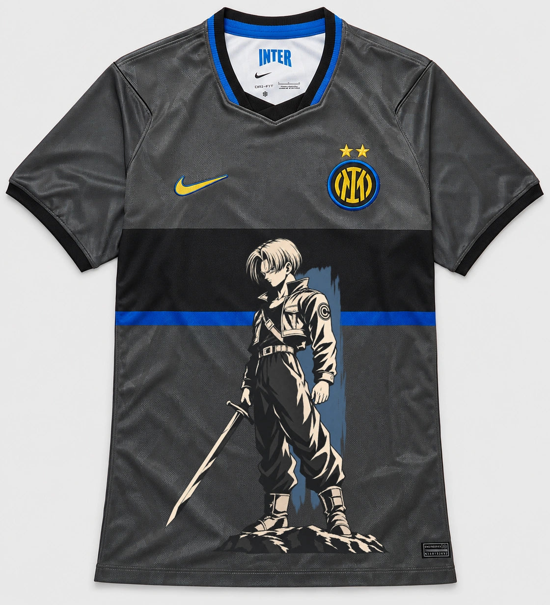 Inter Milan Gray Trunks Sword Dragon Ball Jersey — Front