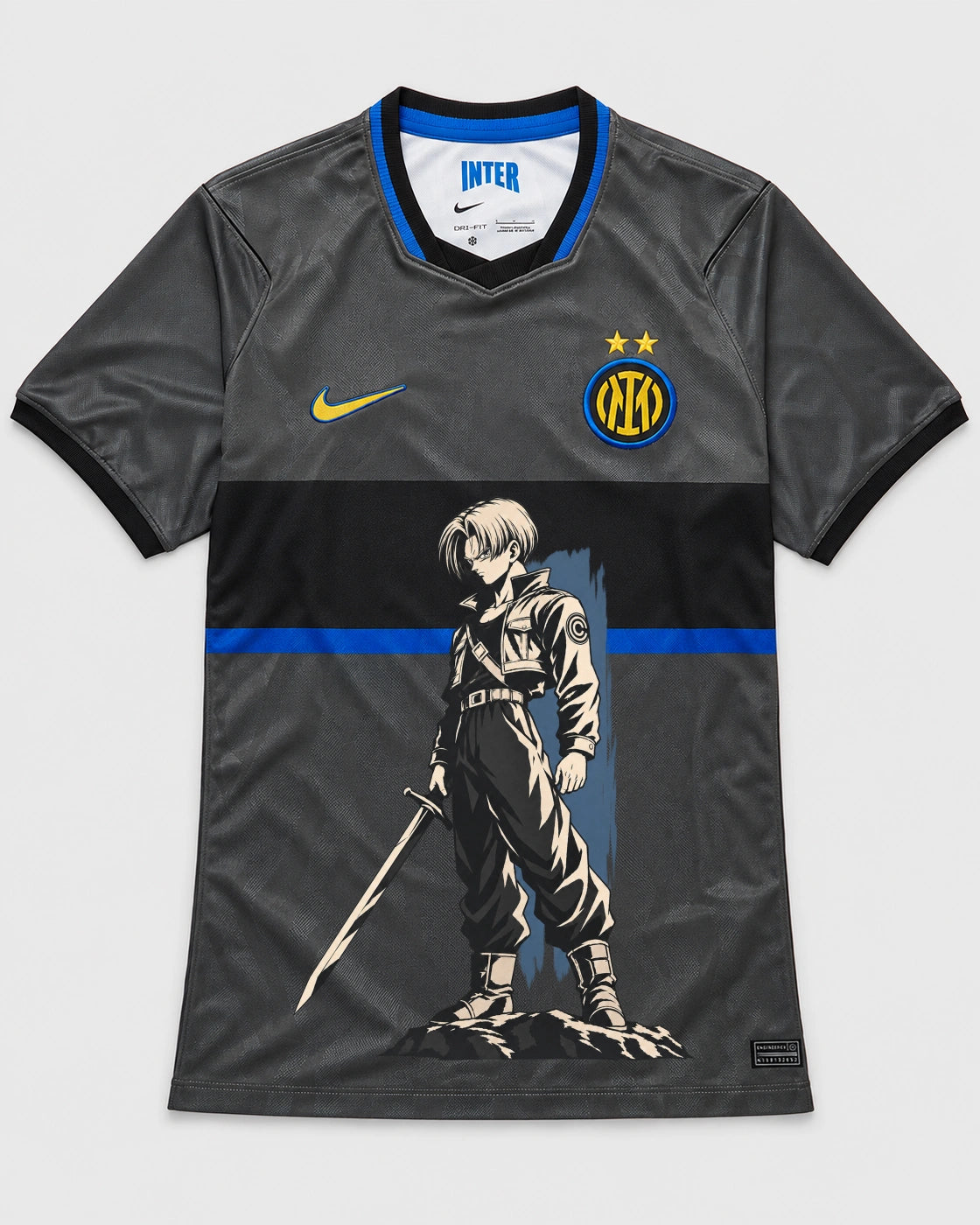 Inter Milan Gray Trunks Sword Dragon Ball Jersey — Front