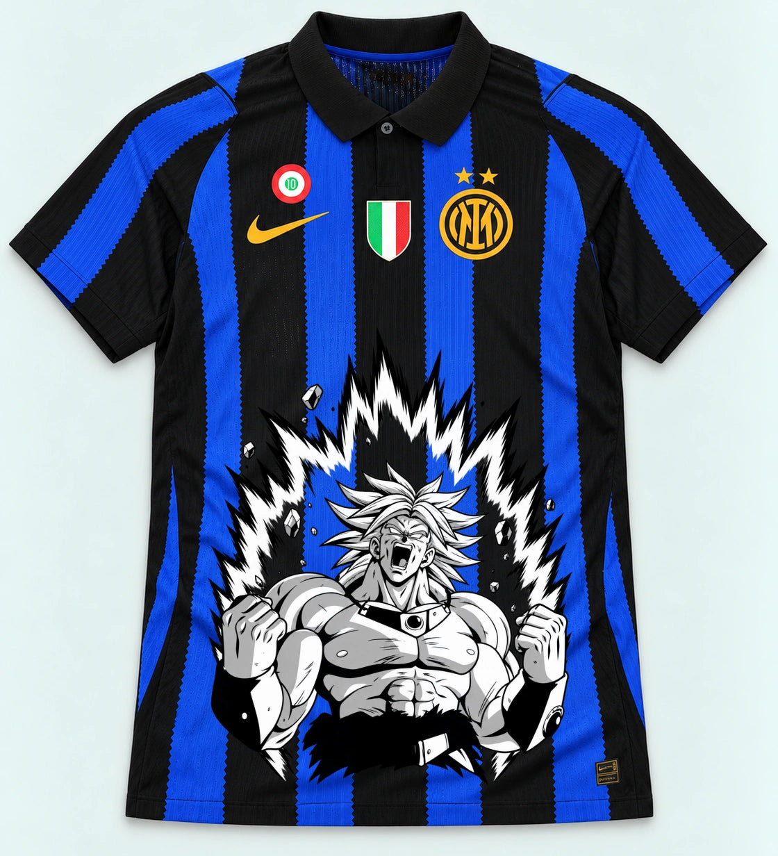 Inter Milan Striped Broly Dragon Ball Jersey — Front