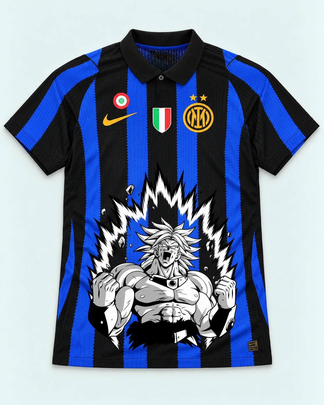 Inter Milan Striped Broly Dragon Ball Jersey — Front