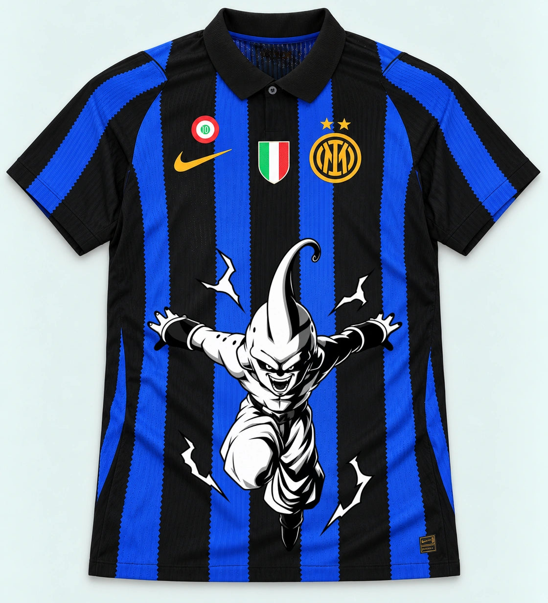 Inter Milan Striped Kid Buu Dragon Ball Jersey — Front