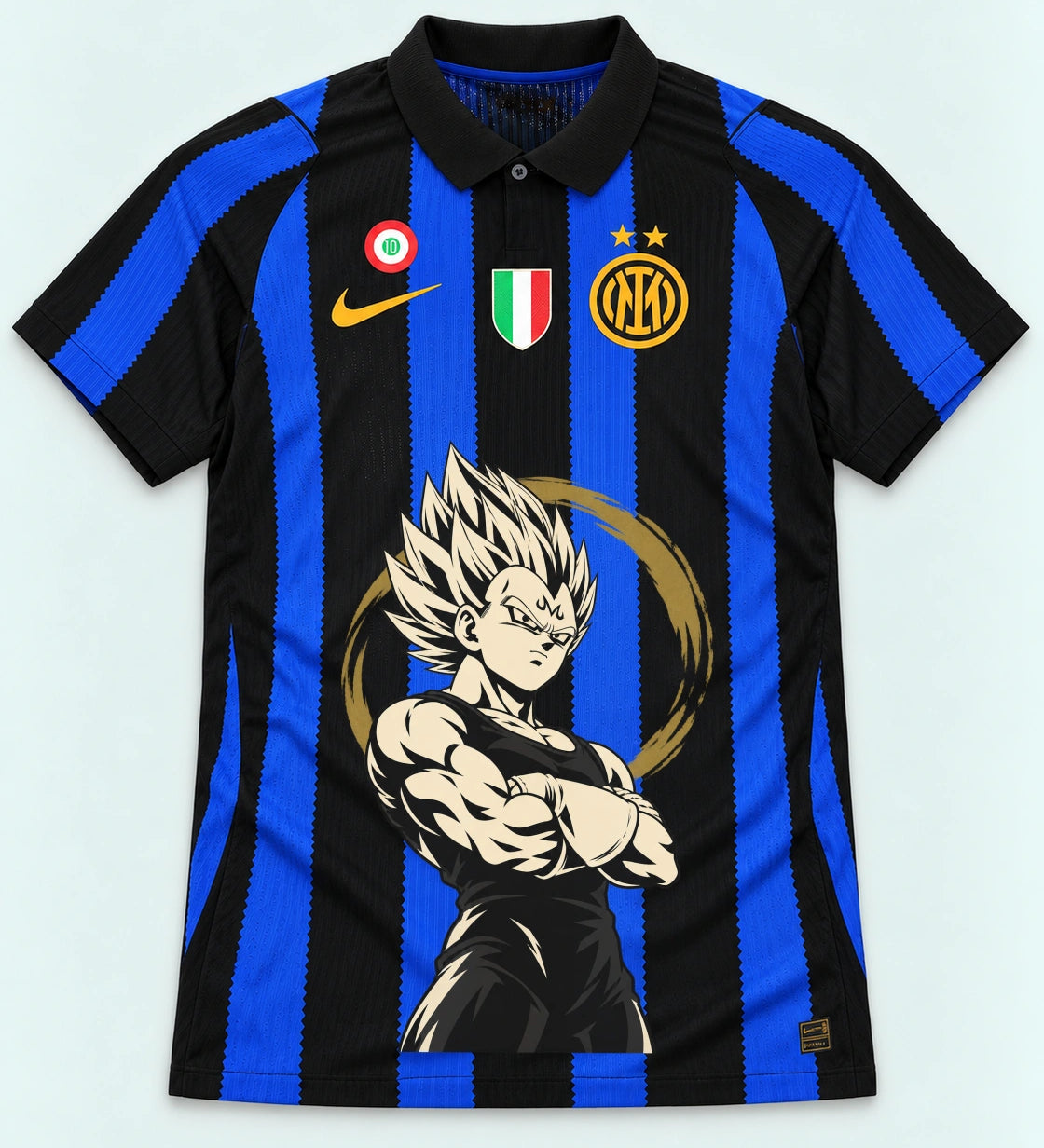 Inter Milan Striped Majin Vegeta Dragon Ball Jersey — Front