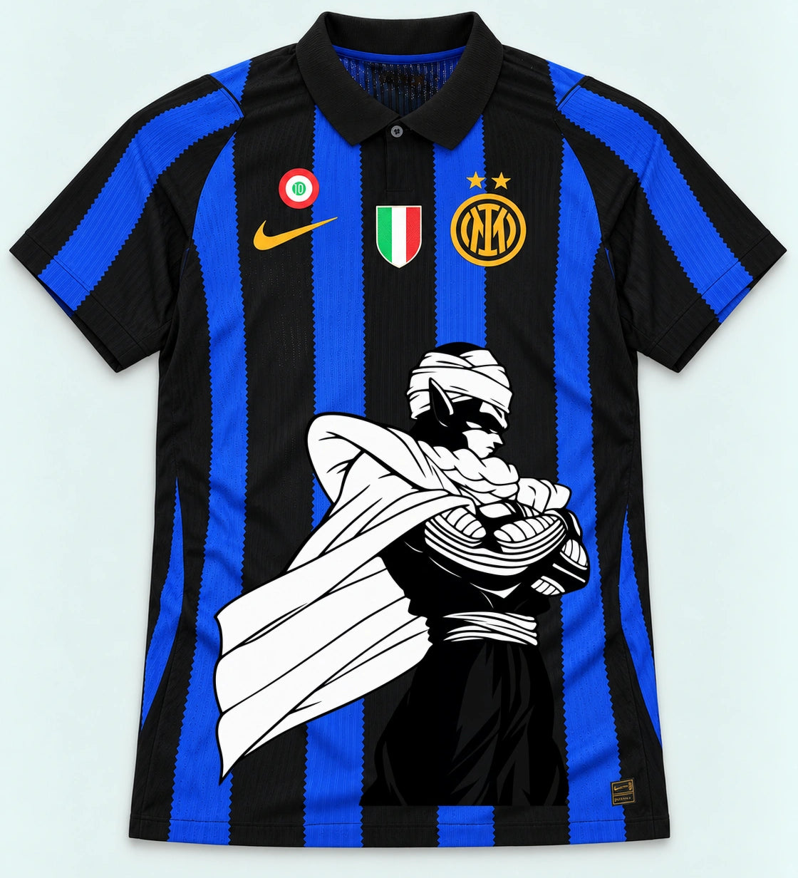 Inter Milan Striped Piccolo Cloak Dragon Ball Jersey — Front
