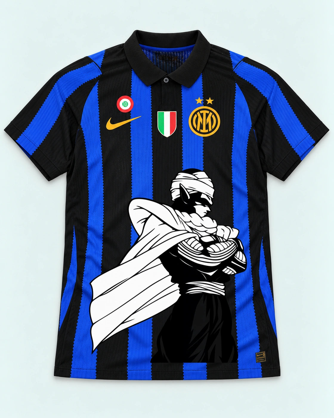 Inter Milan Striped Piccolo Cloak Dragon Ball Jersey — Front