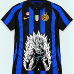 Inter Milan Striped Super Saiyan Aura Dragon Ball Jersey — Front