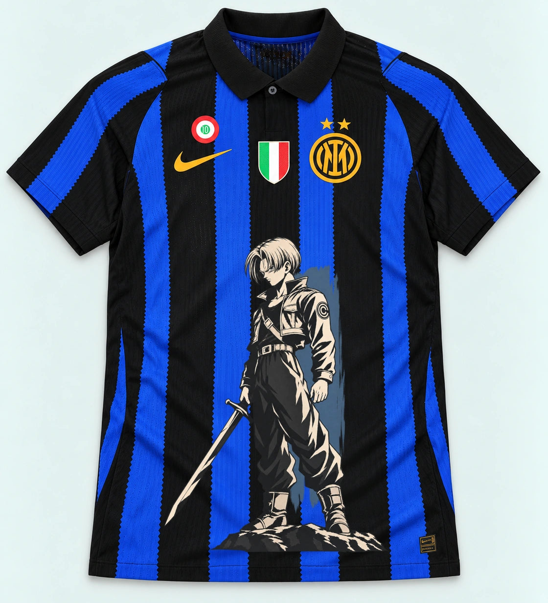 Inter Milan Striped Trunks Sword Dragon Ball Jersey — Front