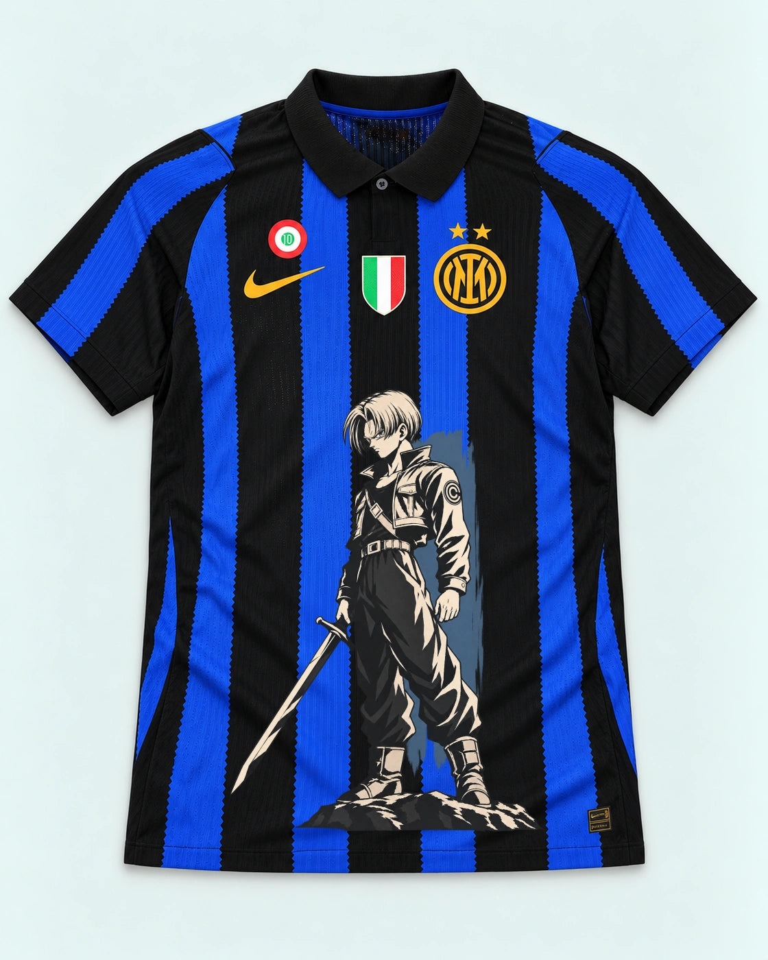 Inter Milan Striped Trunks Sword Dragon Ball Jersey — Front