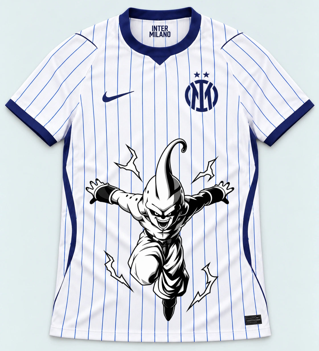 Inter Milan White Kid Buu Dragon Ball Jersey — Front