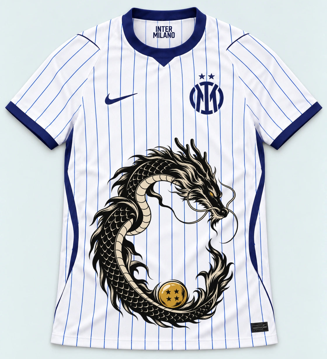 Inter Milan White Shenron Emblem Dragon Ball Jersey — Front