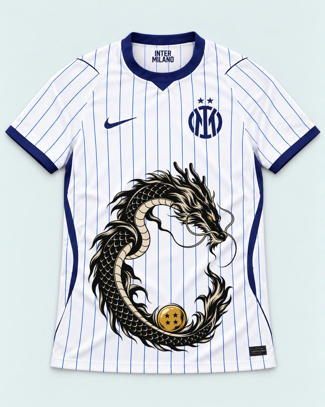 Inter Milan White Shenron Emblem Dragon Ball Jersey — Front
