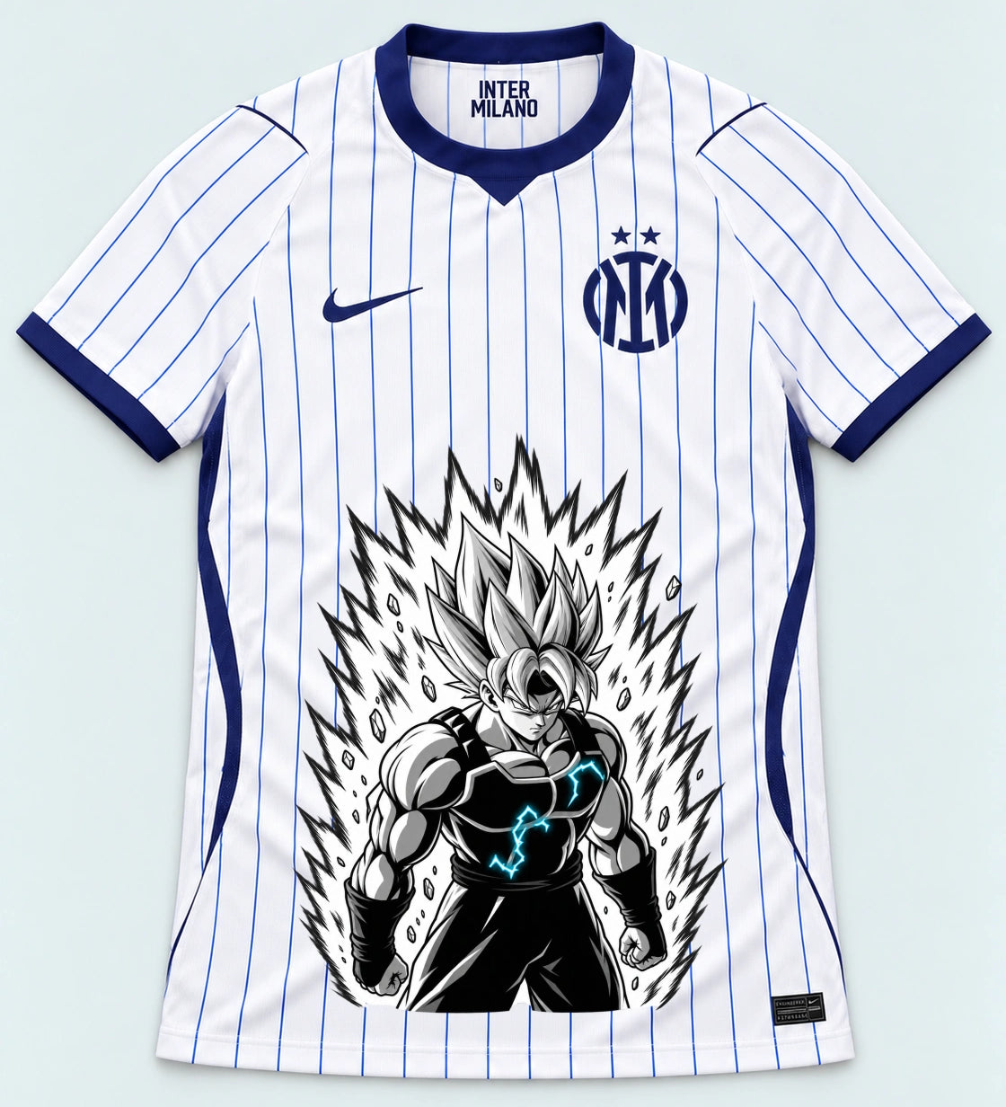 Inter Milan White Super Saiyan Aura Dragon Ball Jersey — Front