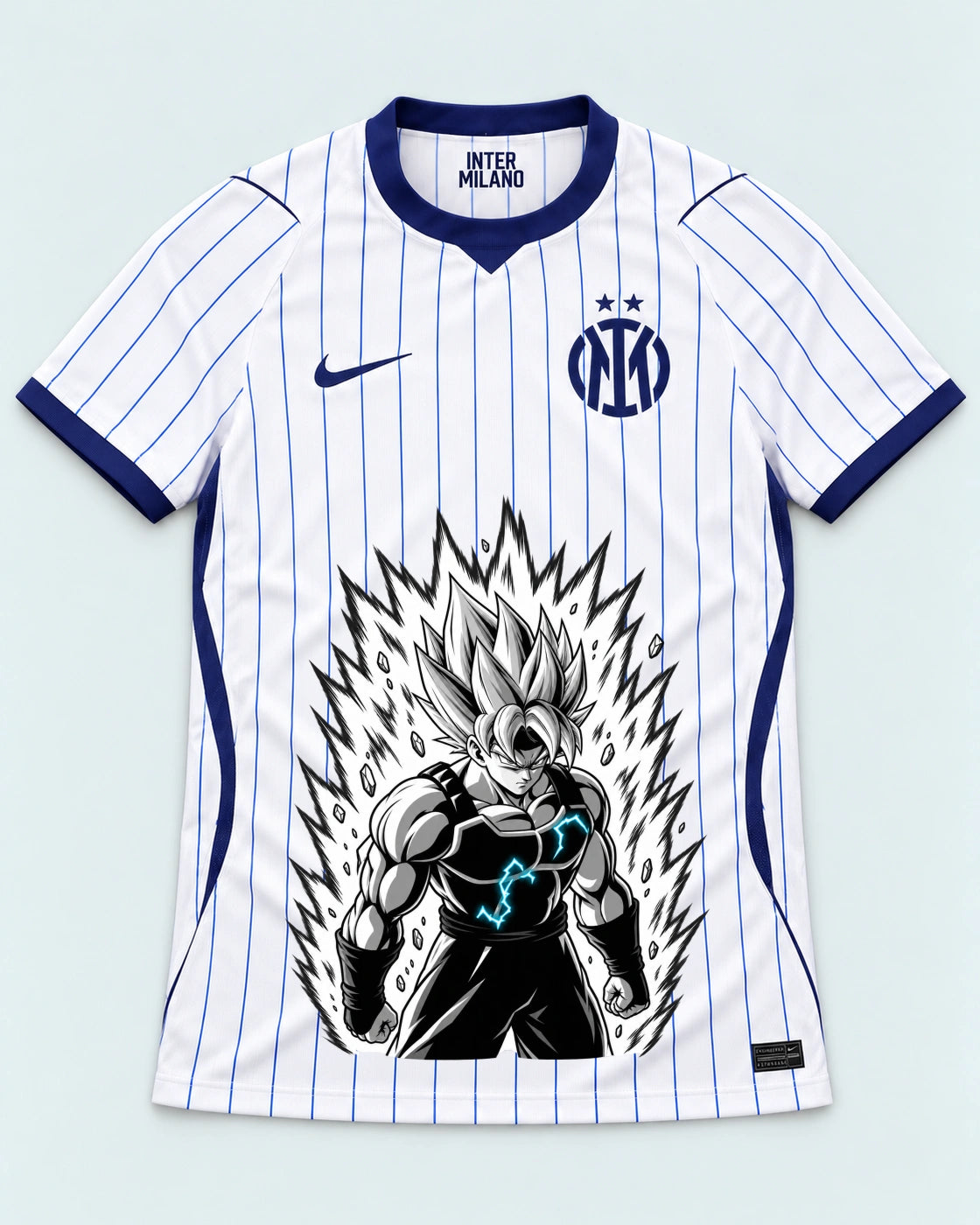 Inter Milan White Super Saiyan Aura Dragon Ball Jersey — Front
