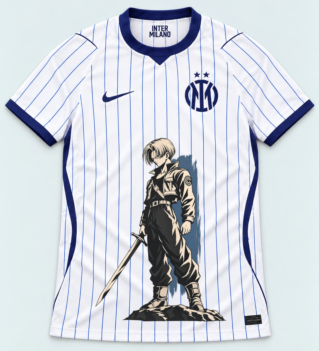 Inter Milan White Trunks Sword Dragon Ball Jersey — Front
