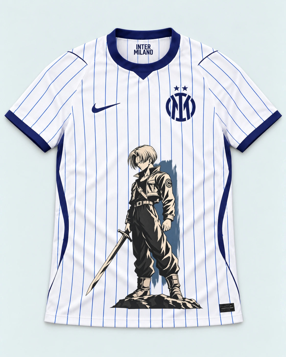 Inter Milan White Trunks Sword Dragon Ball Jersey — Front
