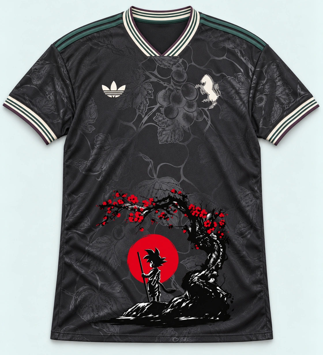Juventus Dark Goku Sakura Dragon Ball Jersey — Front
