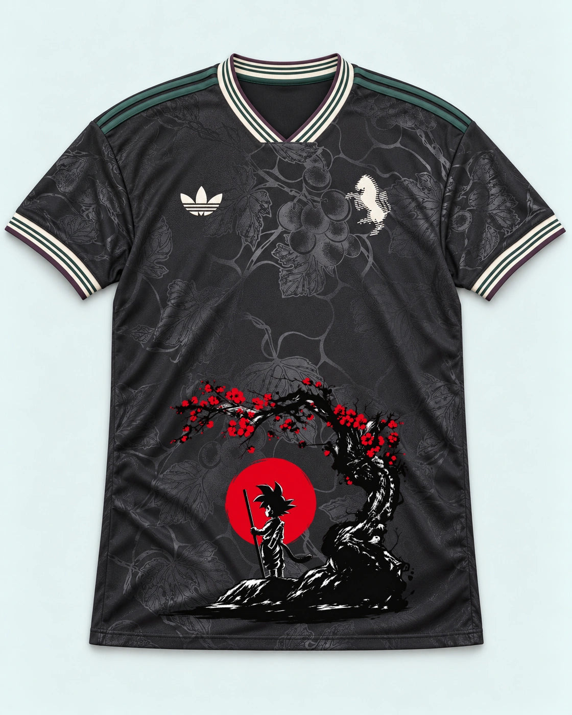 Juventus Dark Goku Sakura Dragon Ball Jersey — Front