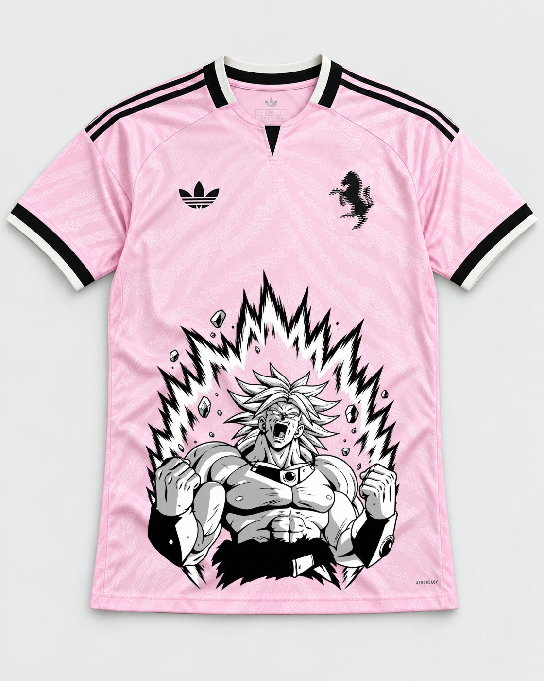 Juventus Pink Broly Dragon Ball Jersey — Front