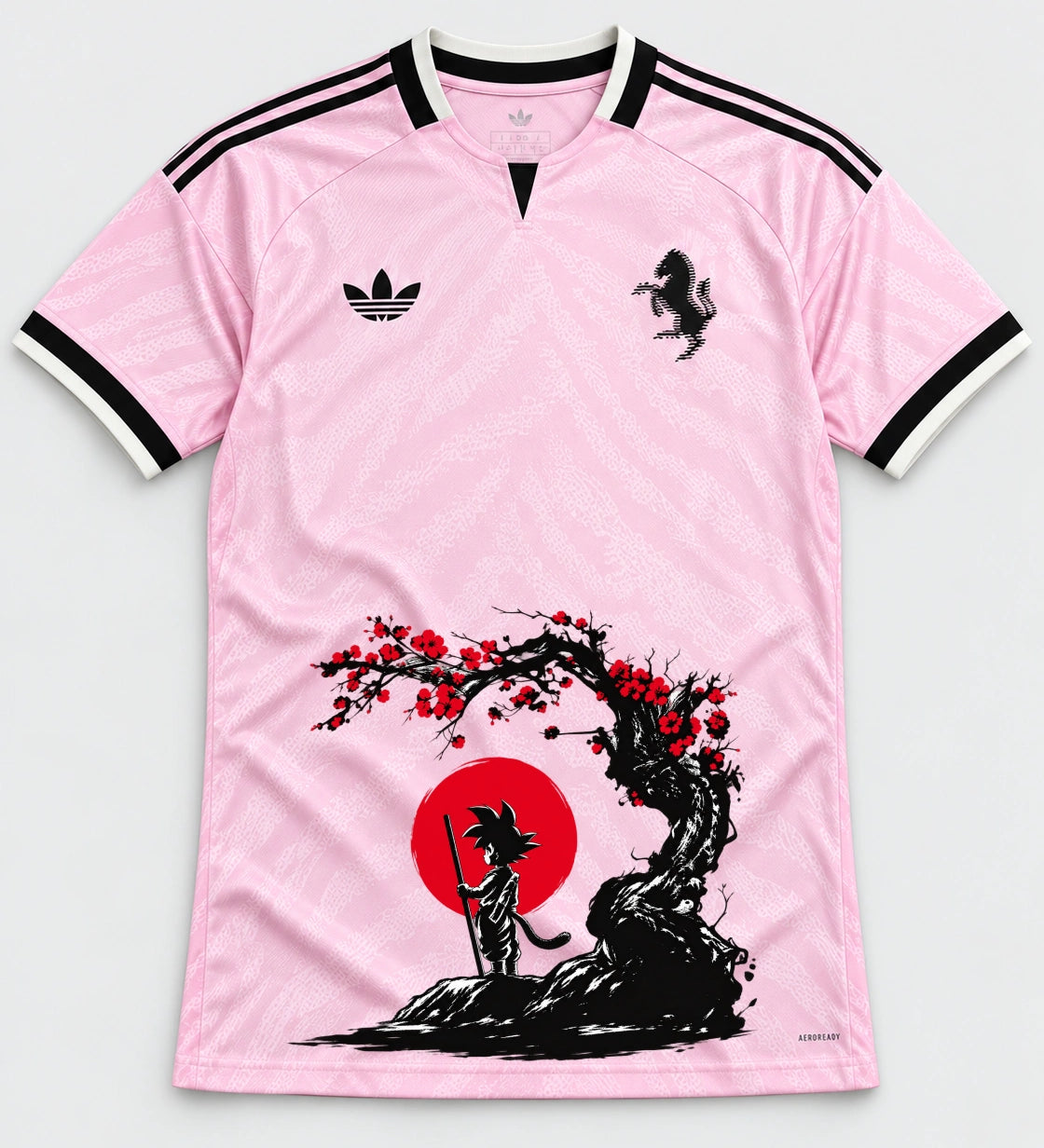 Juventus Pink Goku Sakura Dragon Ball Jersey — Front