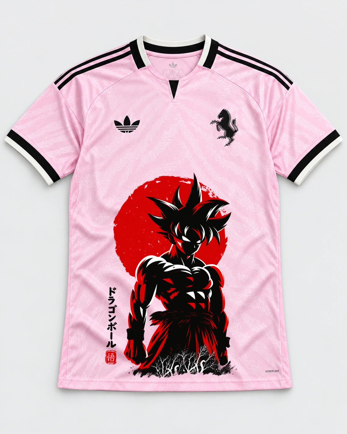 Juventus Pink Goku Rising Sun Dragon Ball Jersey — Front
