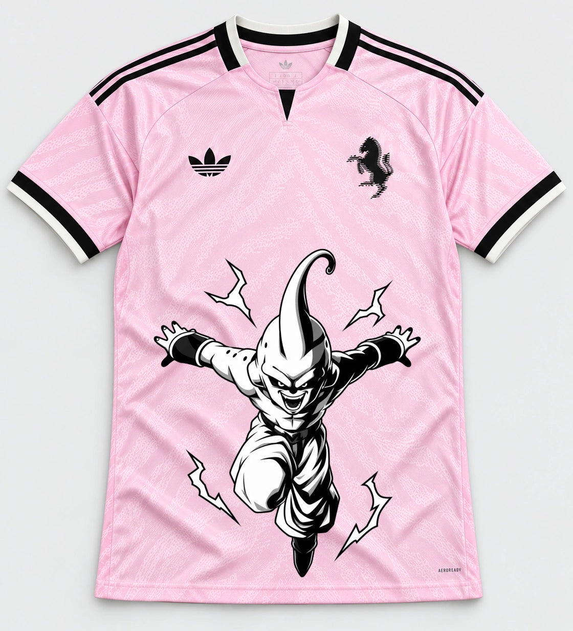 Juventus Pink Kid Buu Dragon Ball Jersey — Front
