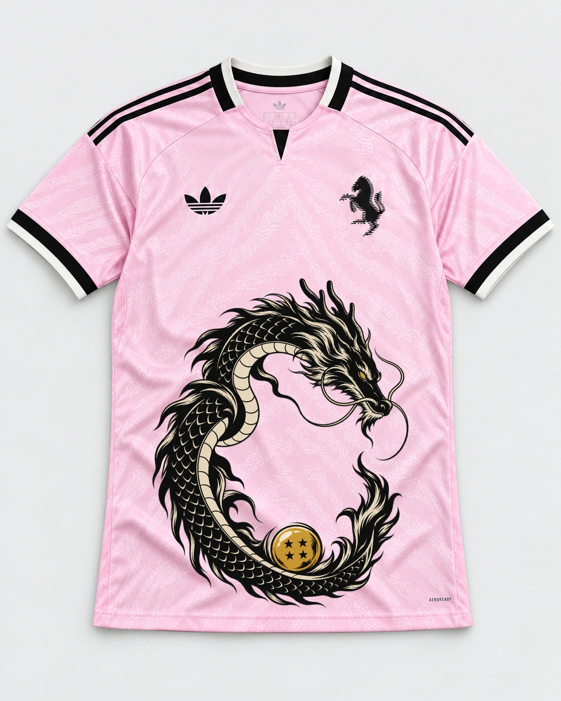 Juventus Pink Shenron Emblem Dragon Ball Jersey — Front